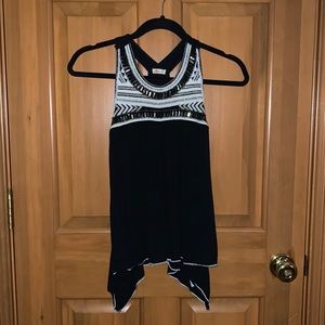Hollister black top with beading and embroidery, size XS